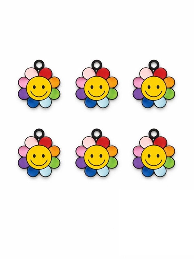 Hobby Serie – Smiley Bloem Bedels – Multicolor – 6 Stuks – DIY & Sieraden Maken - EmmyRovi –