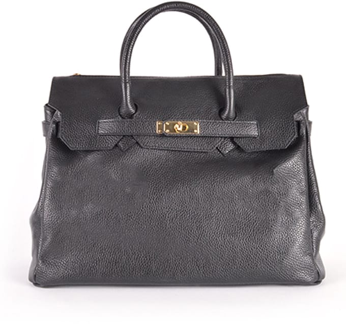 Giuliano lederen handtas Alberta - Dames - Made in Italy - Zwart