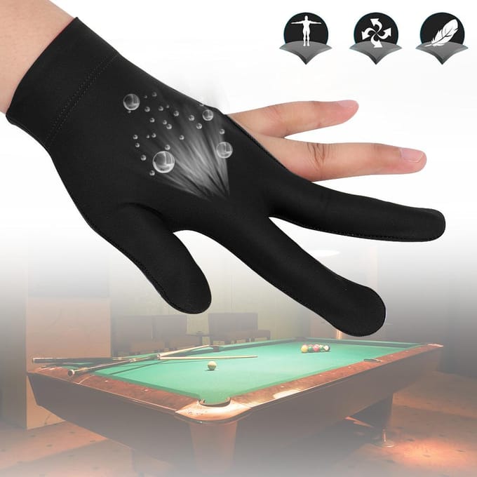 Unisex Snooker Biljart Keu Handschoen Pool Linkshand Open Drie Vinger Handschoenen(zwart) beige