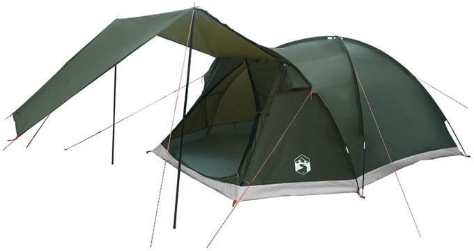 vidaXL - Huisje - Tent - 6-persoons - Legergroen - Polyester - en - Staal