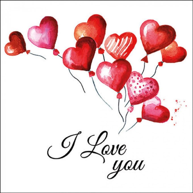 Cocktail Servetten Love balloons - Ambiente - 25x25 cm