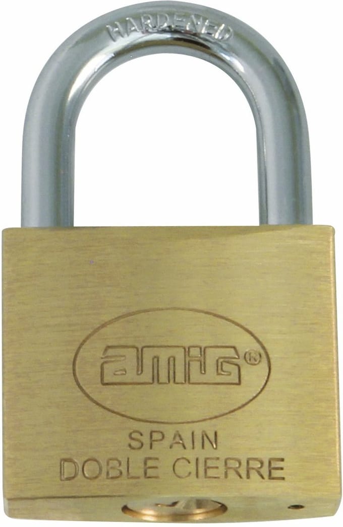 Amig Hangslot met 2 sleutels - set van 3 - 25 mm - messing