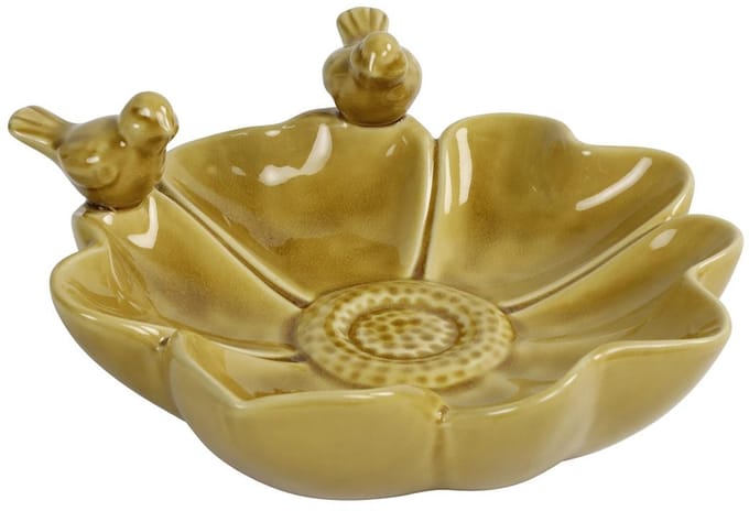 Vogelbad geel 26x25x10,5cm