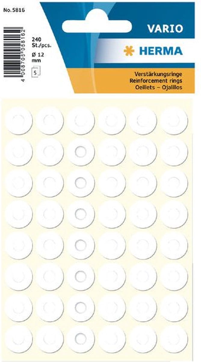 Versterkingsringen HERMA 5816 12mm 240 stuks