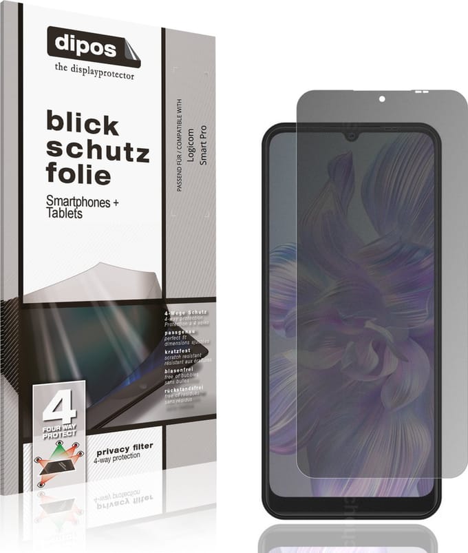 dipos – Matte Privacy Screenprotector geschikt voor Logicom Smart Pro | Anti-Spy Beschermfolie