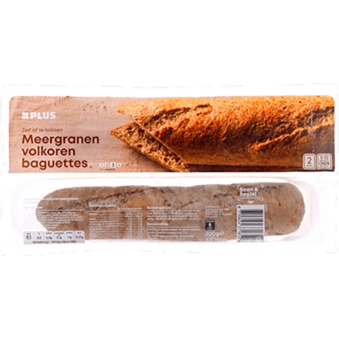Baguettes volkoren meergranen 2 st