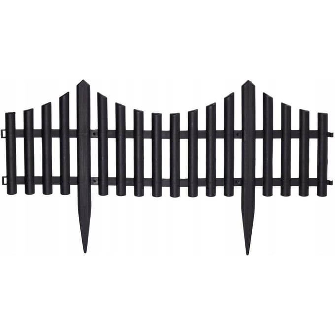 Koopman - Tuinpalisade - Plastic Rand - Zwart - 32x60cm