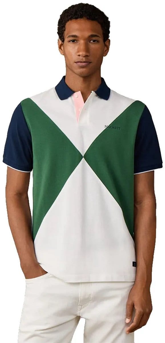 Hackett Hm5600208 Korte Mouw Poloshirt Groen,Wit S Man
