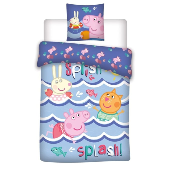 Peppa Pig Dekbedovertrek Splash - 140 x 200 cm / 65 x 65 cm - Polykatoen