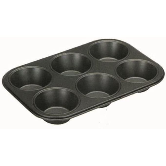 Plaque 6 muffins - IBILI - Métal antiadhérent - 26 x 18 x 3,2 cm - Noir noir