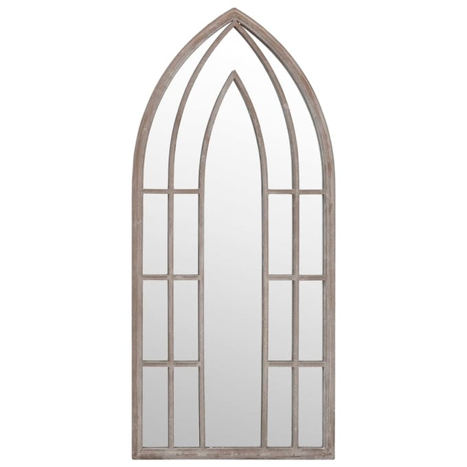 vidaXL - Tuinspiegel - 70x30 - cm - ijzer - zandkleurig