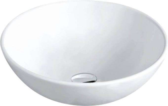 Ben Elina Ronde Waskom - Ø 40 cm - Keramiek - Wit - Wastafel - Opbouw