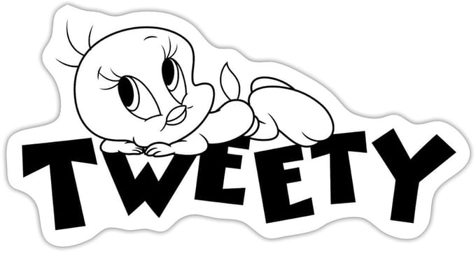 Looney Tunes Tweety Bird Sticker Maat S (max. 10 x 10cm)
