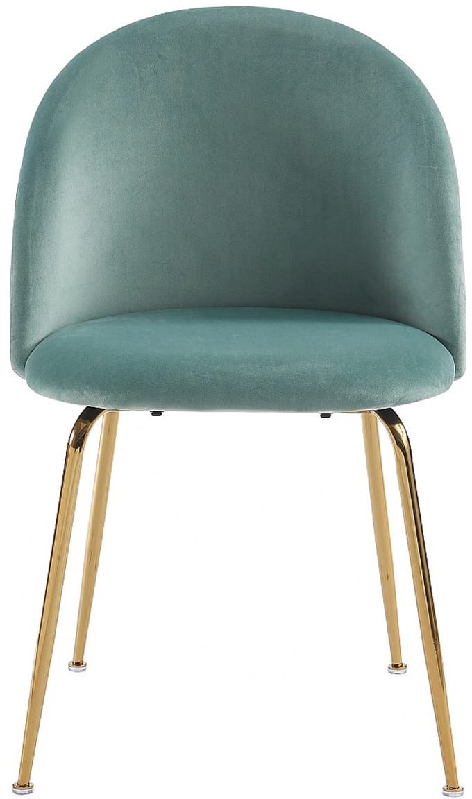 Vente-unique Set van 2 MELBOURNE stoelen - Fluweel en goudmetaal - Saliegroen