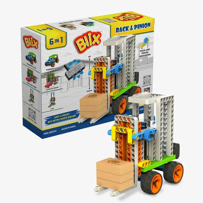 Blix Heftruck STEM Bouwset – Technisch Speelgoed – Constructiespeelgoed – Heftruck Bouwpakket – 8+ Jaar