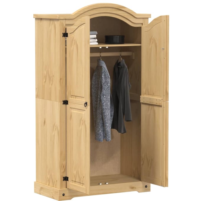 vidaXL - Kledingkast - Corona - 102x52x186 - cm - massief - grenenhout