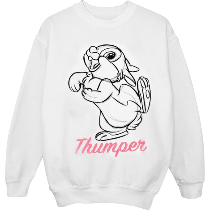 Disney Meisjes Bambi Thumper Lijntekening Sweatshirt (Wit)