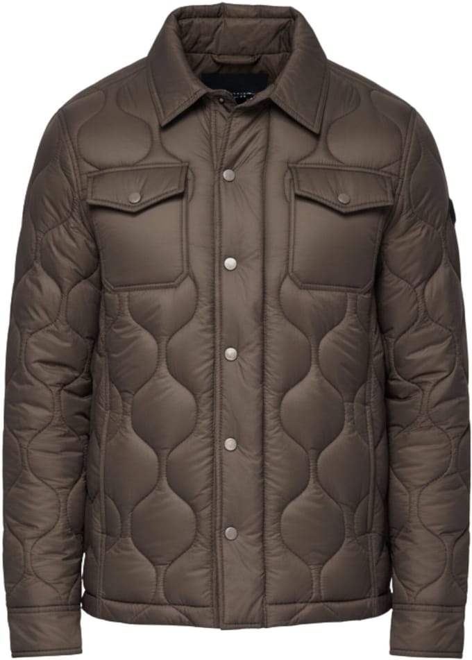 OMBRE Jas - Lange Mouw - Drukknopen - Effen Bruin S
