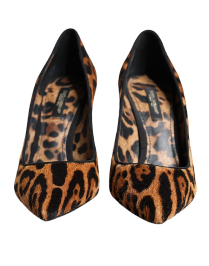 Dolce & Gabbana Bruine Luipaard Kalfs-Haar Hakken Pumps Schoenen