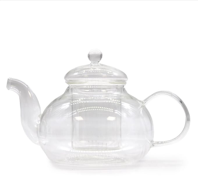Glazen Infusie Theepot - Ronde Parel - 800ml - 13x12cm