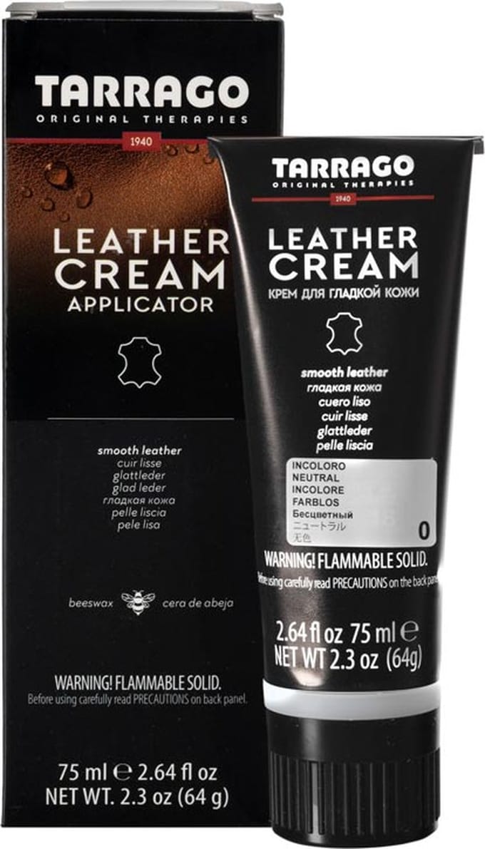 Tarrago leather cream tube + sponsje - 000 Kleurloos - 75ml
