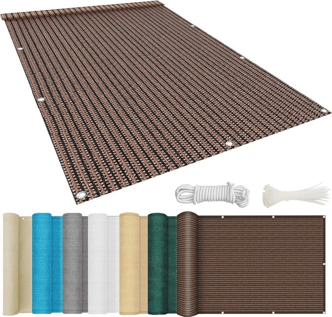 Balkon Privacy Scherm Bruin 90x1000cm - UV-bestendige Inkijkbescherming