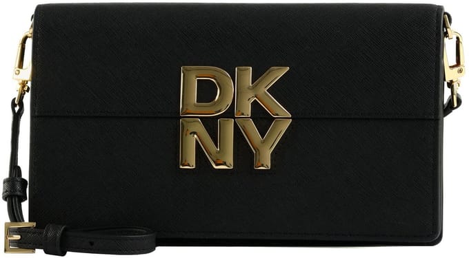 DKNY avondtas schoudertas Echo Clutch Blk / Gold zwart