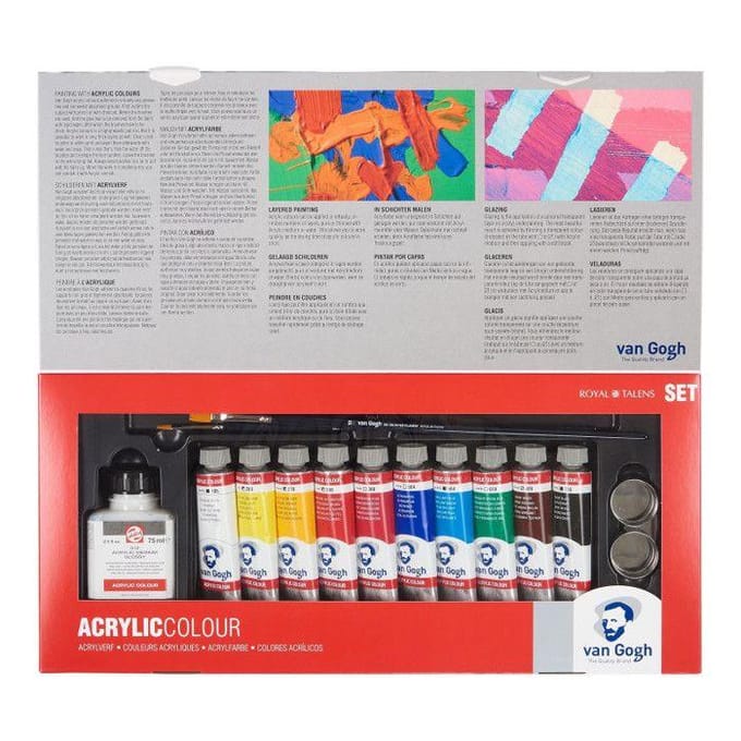 Van Gogh acrylverf combiset  met 10 tubes 40ml en accessoires