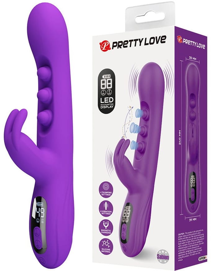 Pretty Love - Sabien - Rabbit Vibrator met LED Display - Paars
