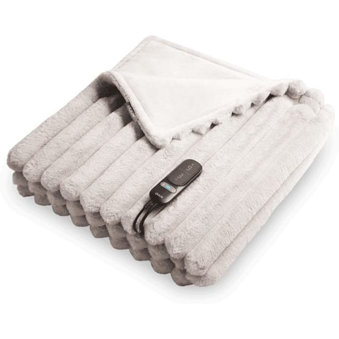 Duux Yentl Gestreepte Elektrische Warmtedeken 200x200 cm – 9 standen – Grijs