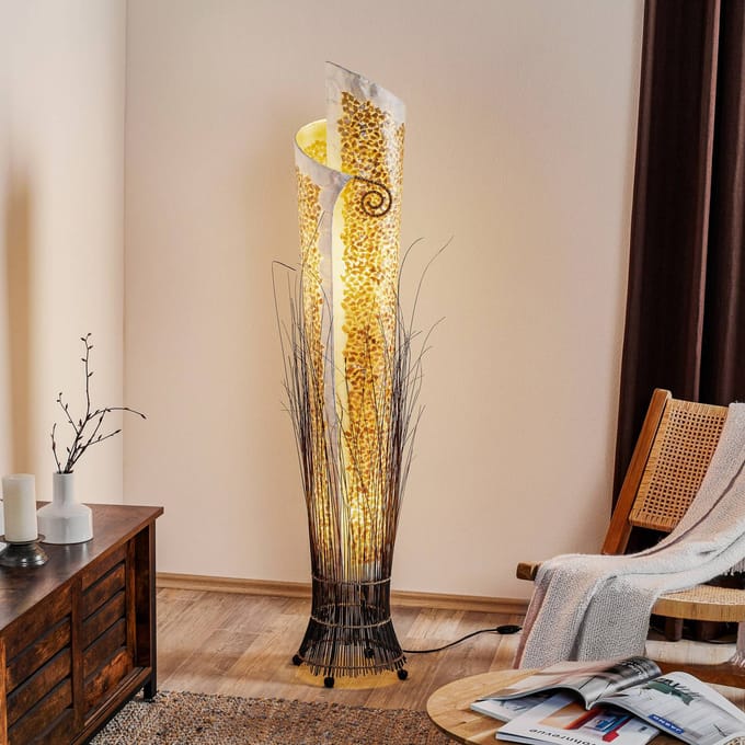 Woru Exotische vloerlamp YUNI 150 cm