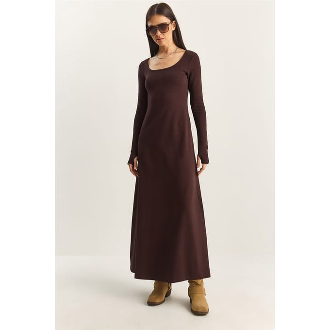 Maxi A-Form Gebreide Jurk