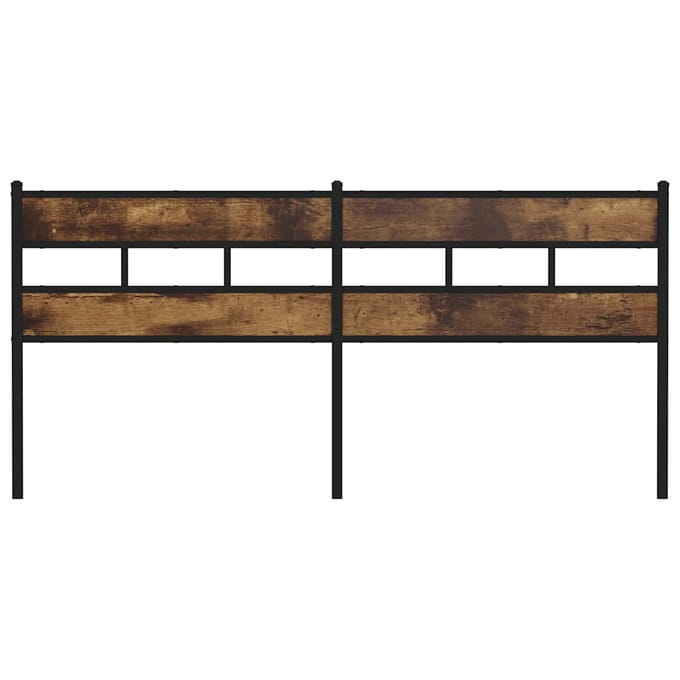 vidaXL - Vervangend - hoofdbord - 193 - cm - ijzer - en - gerookt - eikenkleurig