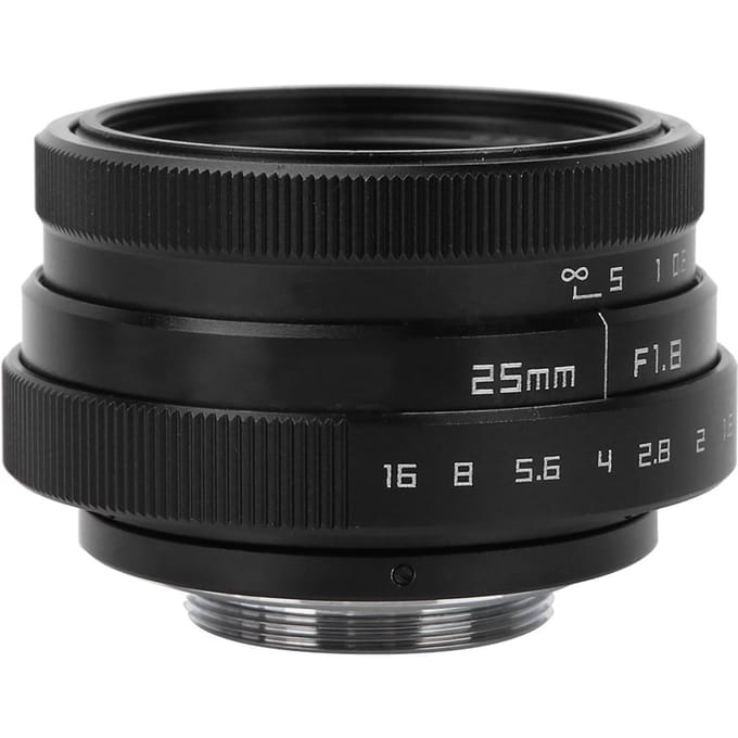 25mm F1.8 Mini CCTV C Mount Groothoeklens voor Nikon Mirrorless Camera (zwart) zwart