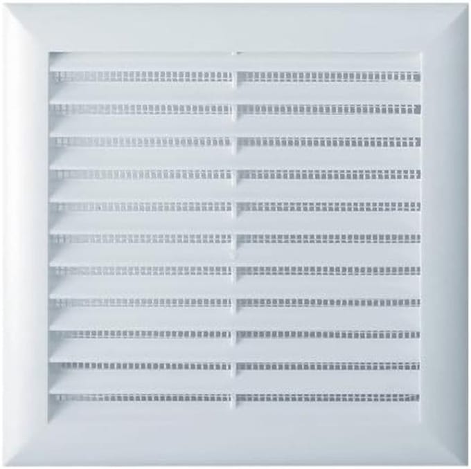 Ventilatierooster Recht 200x200 mm met Insectengaas en Montagegreep