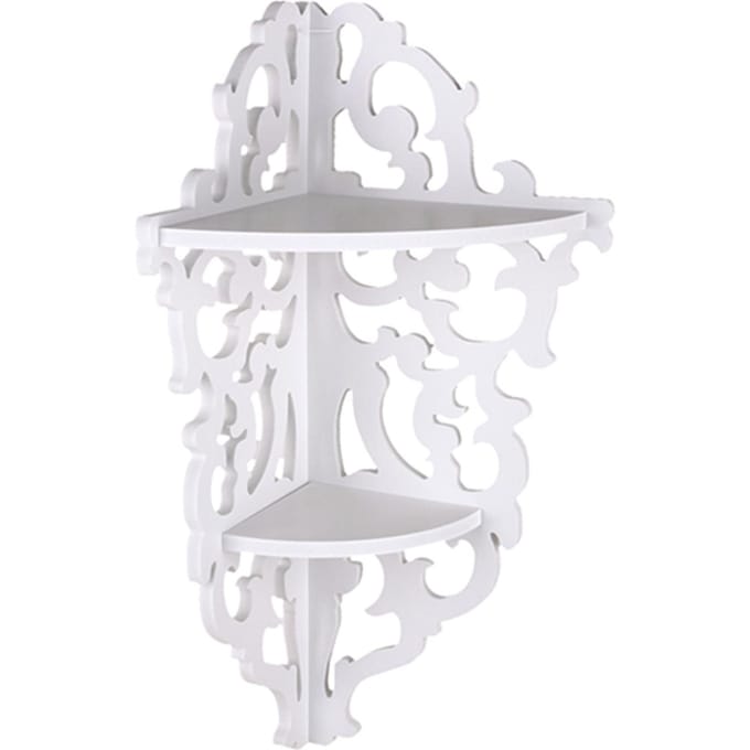 2-laags Gesneden Huis Badkamer Hoek Douche Opbergrek Standaard Display Wit white
