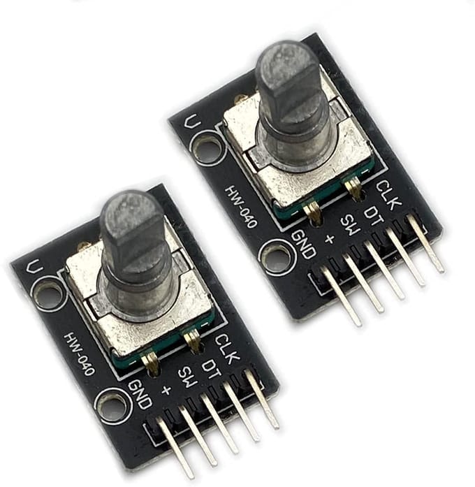 KY-040 Draaiknopmodule – 2 Stuks | Compatibel met Raspberry Pi & Arduino | Draaiknop + Drukknopfunctie