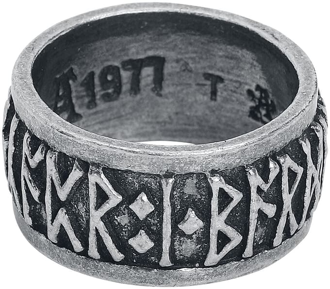 Alchemy Gothic - Gothic Ring - Schriftzeichen - voor Mannen - zilverkleurig