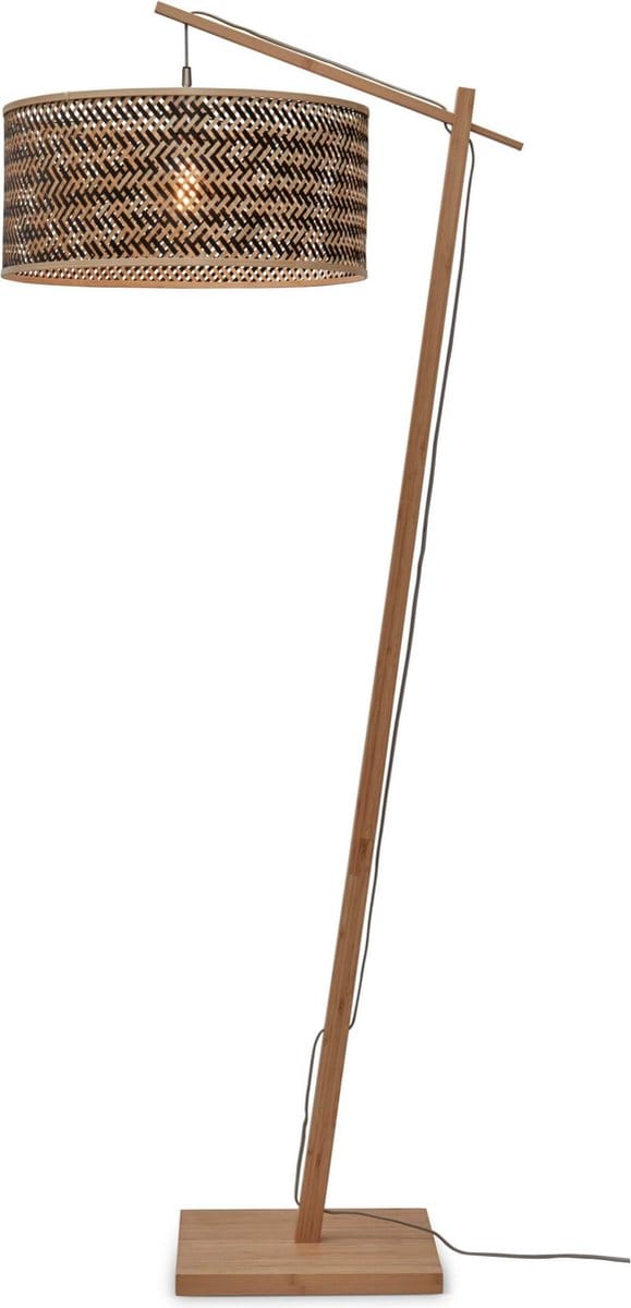 GOOD&MOJO Vloerlamp Java - Bamboe/Zwart - 75x50x176cm - Bohemian - Staande lampen voor Woonkamer - Slaapkamer