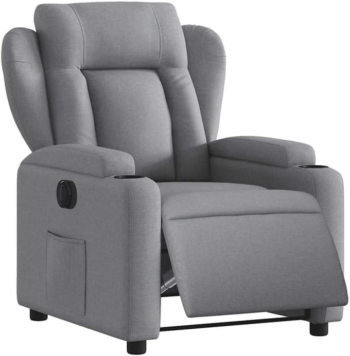 Elektrische Fauteuil - Relaxstoel Leunstoel - Ontspannen Thuis - Elektrisch Verstelbaar - 110 Kg Max - Lichtgrijs
