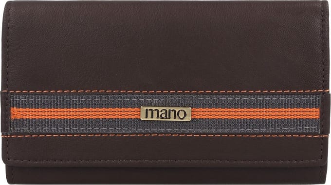 mano Don Leonardo Portemonnee RFID Leer 16 cm - Dames - Horizontaal - dunkelbraun