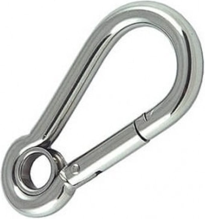 Karabijnhaak / carabiner 5x50mm - Met oog