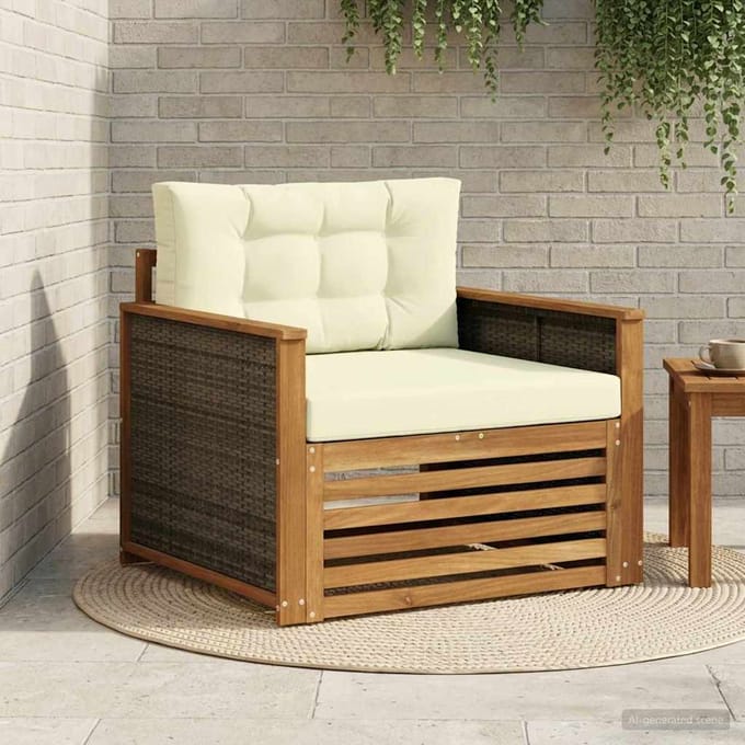 vidaXL - Buiten - Midden - Sofa - Naturel