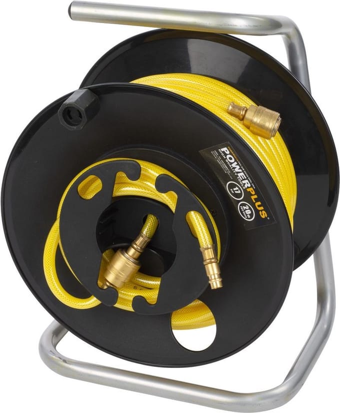 Powerplus POWAIR0210 Compressor luchtslanghaspel - Max. druk: 17bar - Lengte 20m - Materiaal PVC - Incl. slang