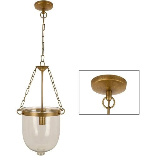 KS Verlichting Hanglamp Bell Jar Antiek Messing