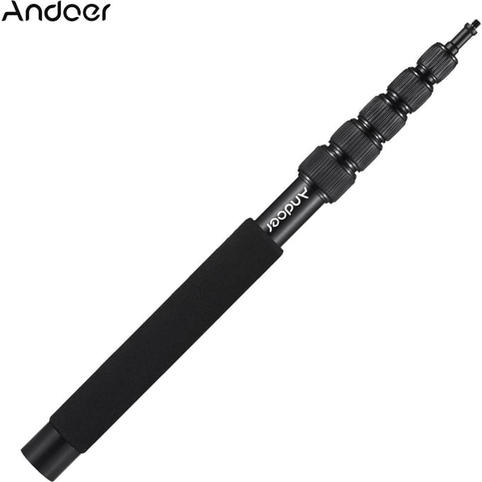 Andoer handmicrofoonarm Uitschuifbare microfoonarm Boompaal van aluminiumlegering 6-section