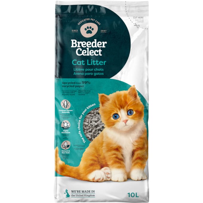 BreederCelect Kattenbakvulling - 100% Gerecycled - 10 l