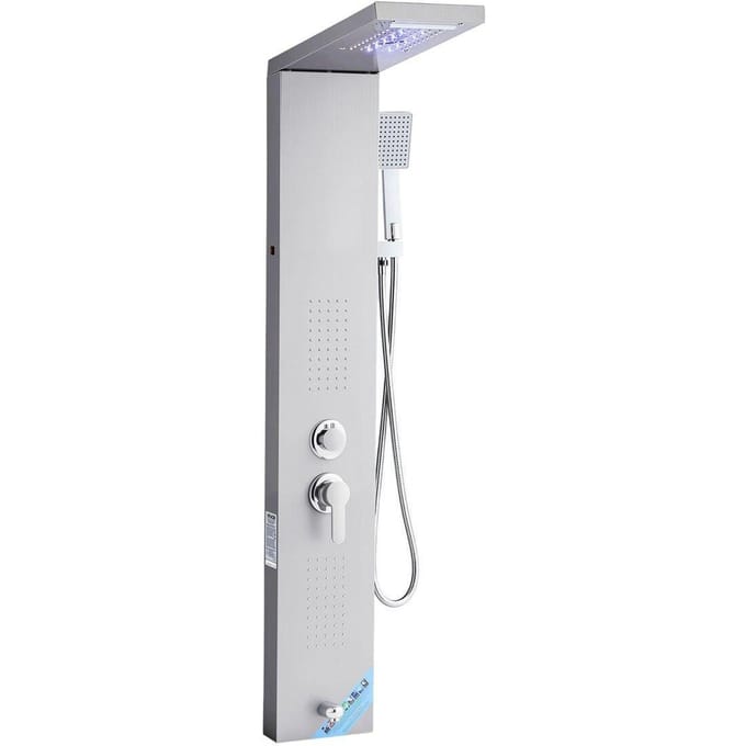 Colonne de Panneau de Douche Système Acier Inoxydable Tête Pluie 5 Modes