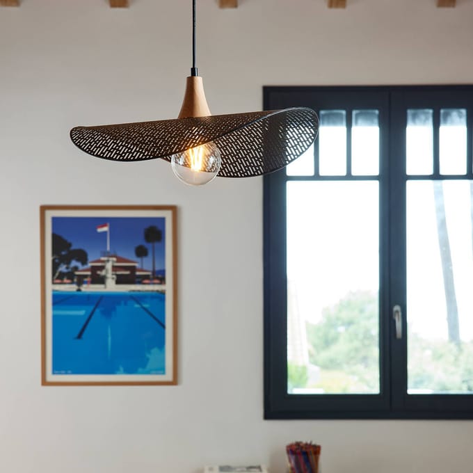 COREP Hanglamp Honu, zwart, Ø 48 cm, metaal
