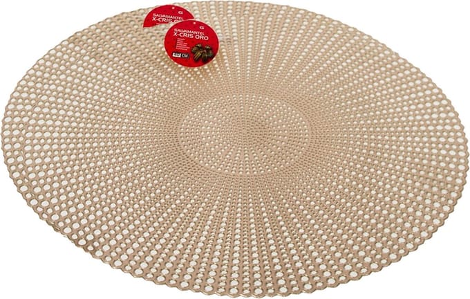 Placemats - rond - D40 cm - goud - 2x stuks - kunststof